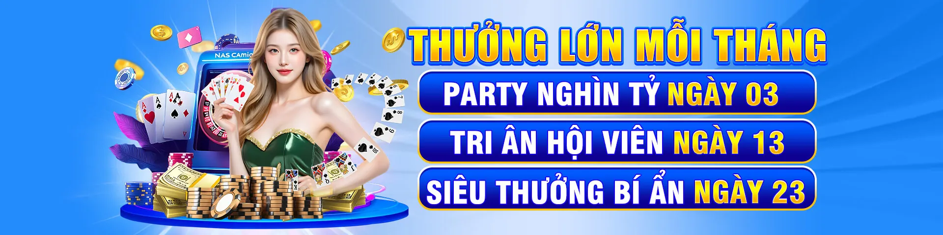 Hình ảnh Hero của Casino Naga với các trò chơi phổ biến